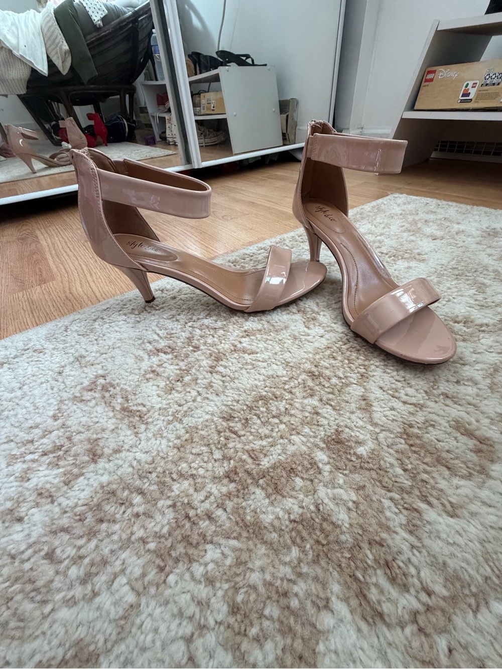Style & Co. Nude Open-Toe Ankle-Strap Heels